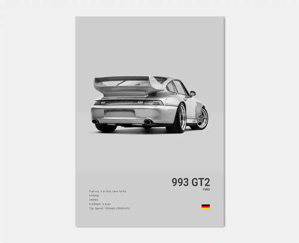 Poster voiture en toile collection Porsche 911