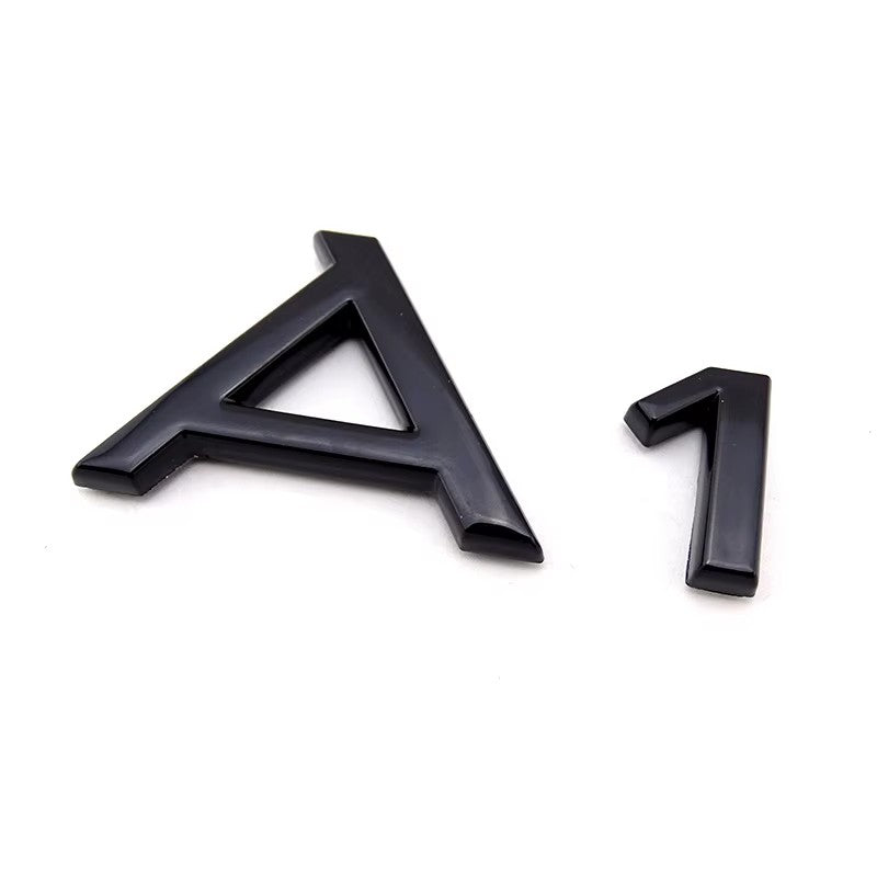 Logo de Coffre Noir Brillant Badge AUDI A1 Black Edition