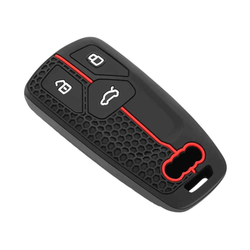 Coque de clé Audi en silicone avec porte-clés