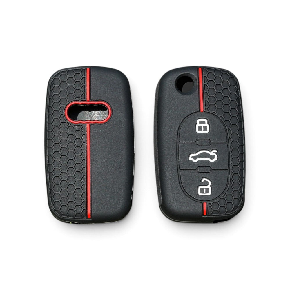 Coque de clé Audi en silicone avec porte-clés