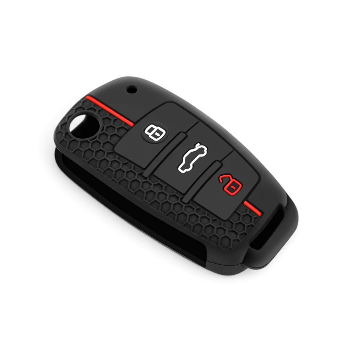 Coque de clé Audi en silicone avec porte-clés