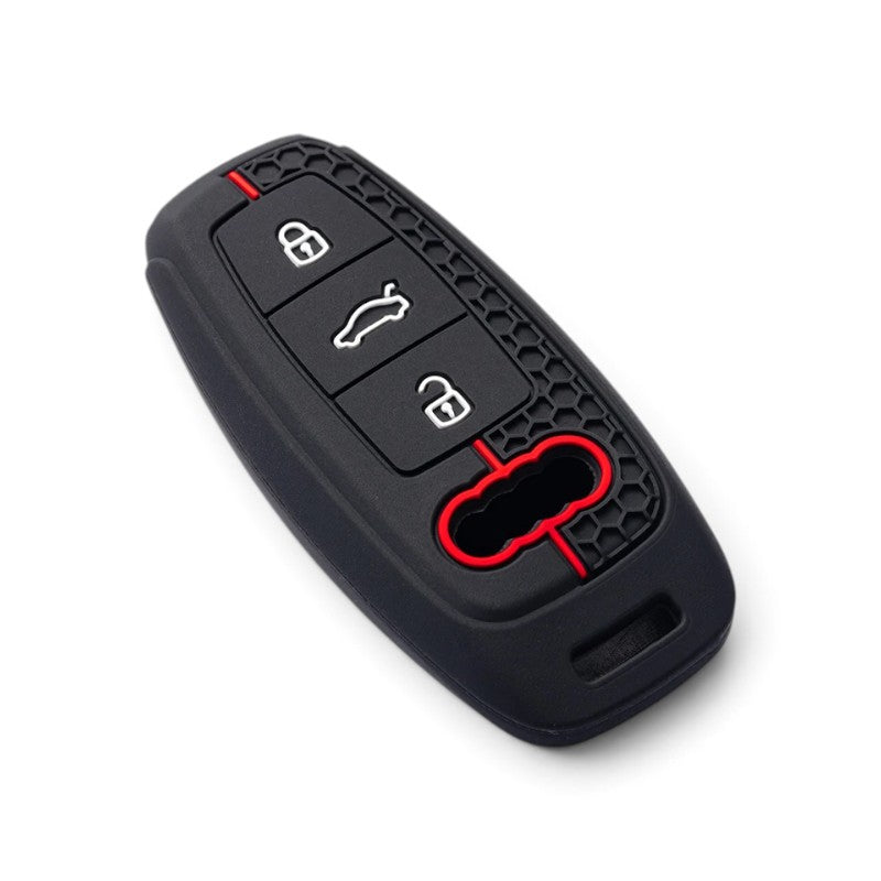 Coque de clé Audi en silicone avec porte-clés