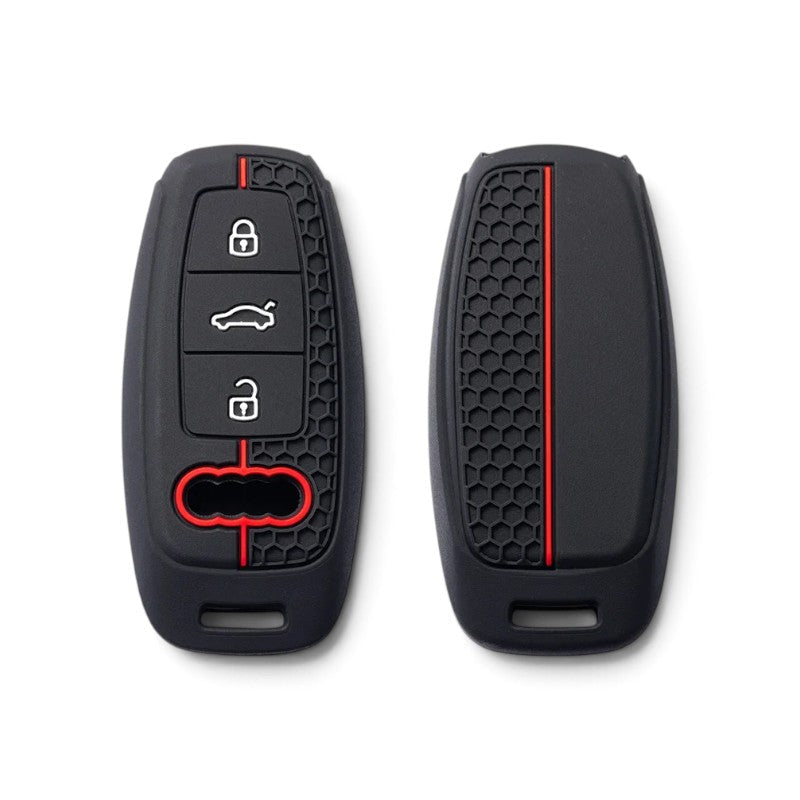 Coque de clé Audi en silicone avec porte-clés