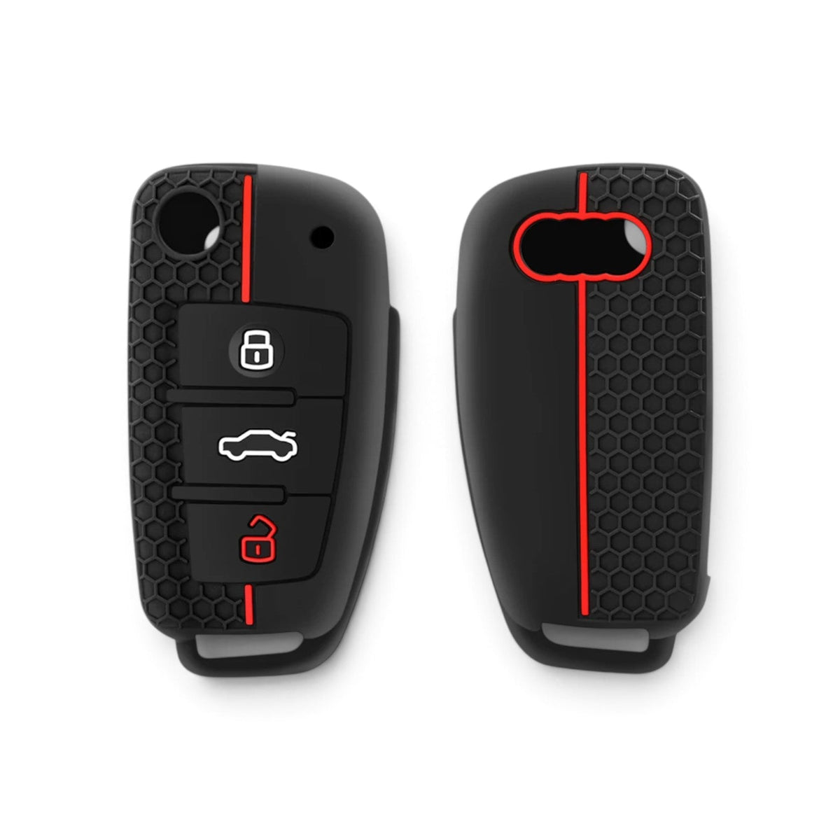 Coque de clé Audi en silicone avec porte-clés