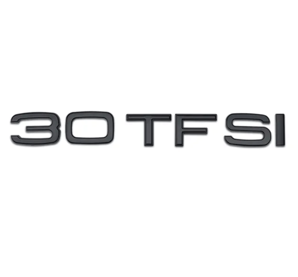 Badge de coffre lettres noires motorisation AUDI 30 TFSI