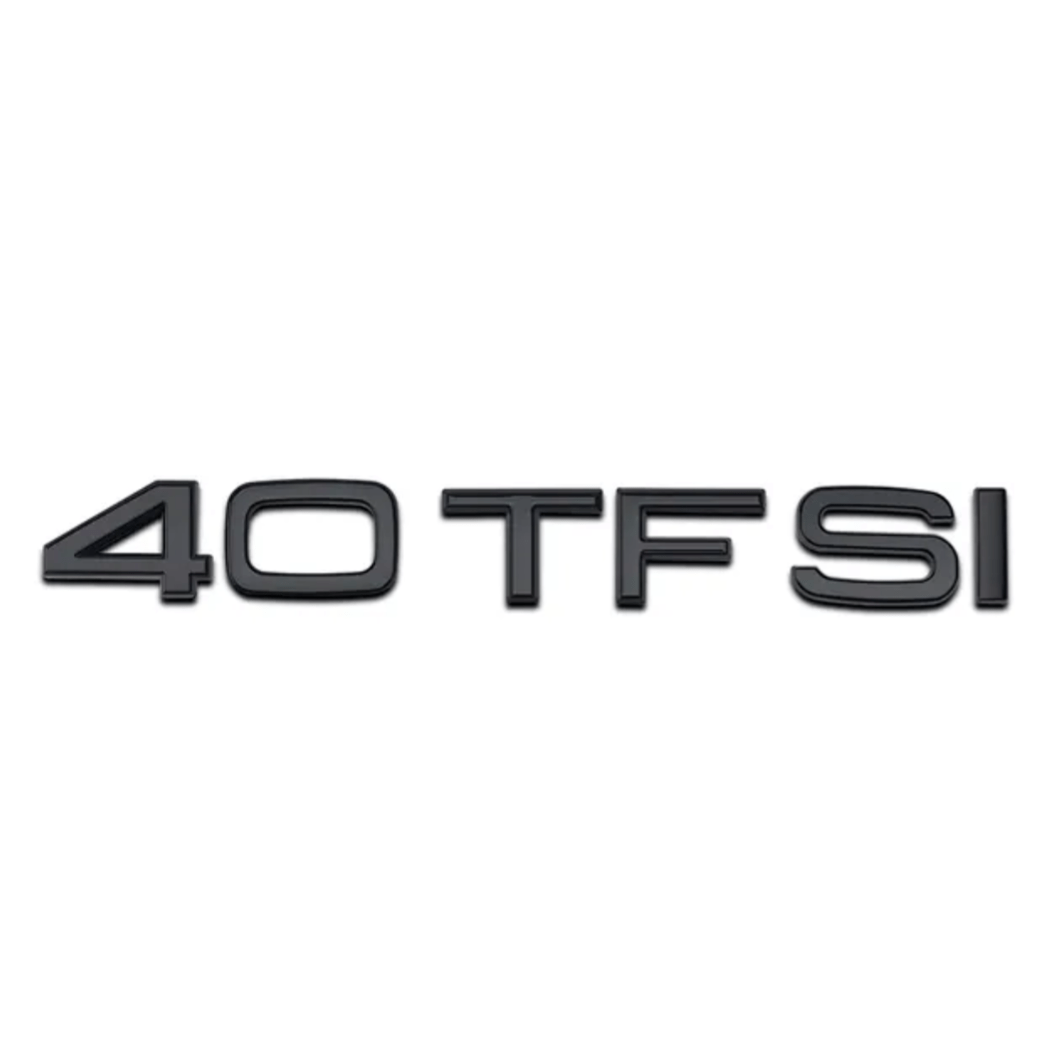 Badge de coffre lettres noires motorisation AUDI 40 TFSI