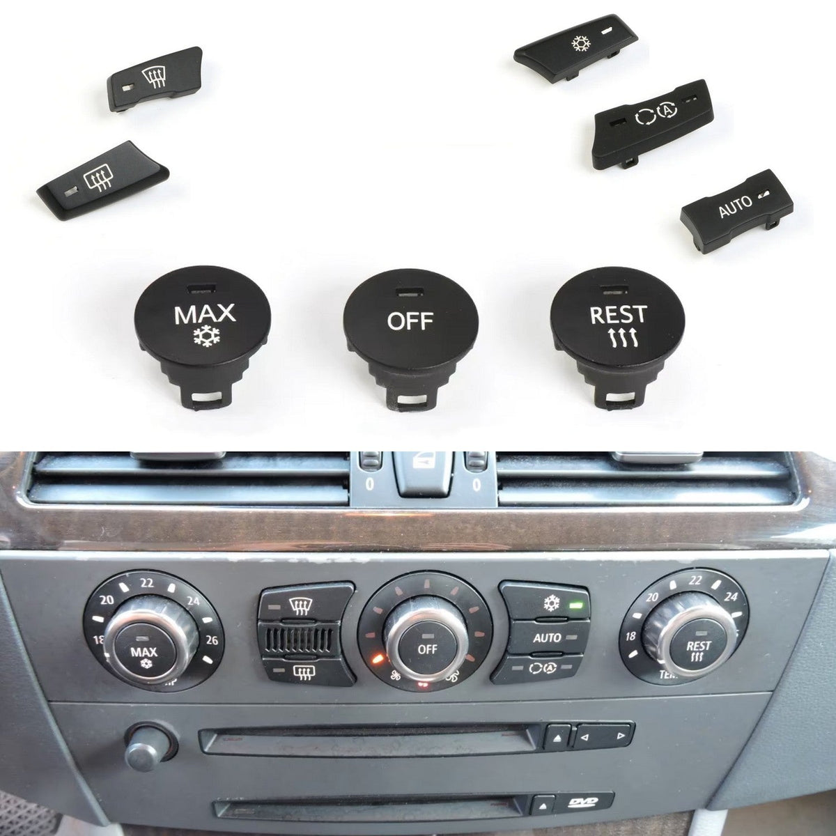 Boutons de radio et de climatisation pour BMW Série 5 E60 et E61
