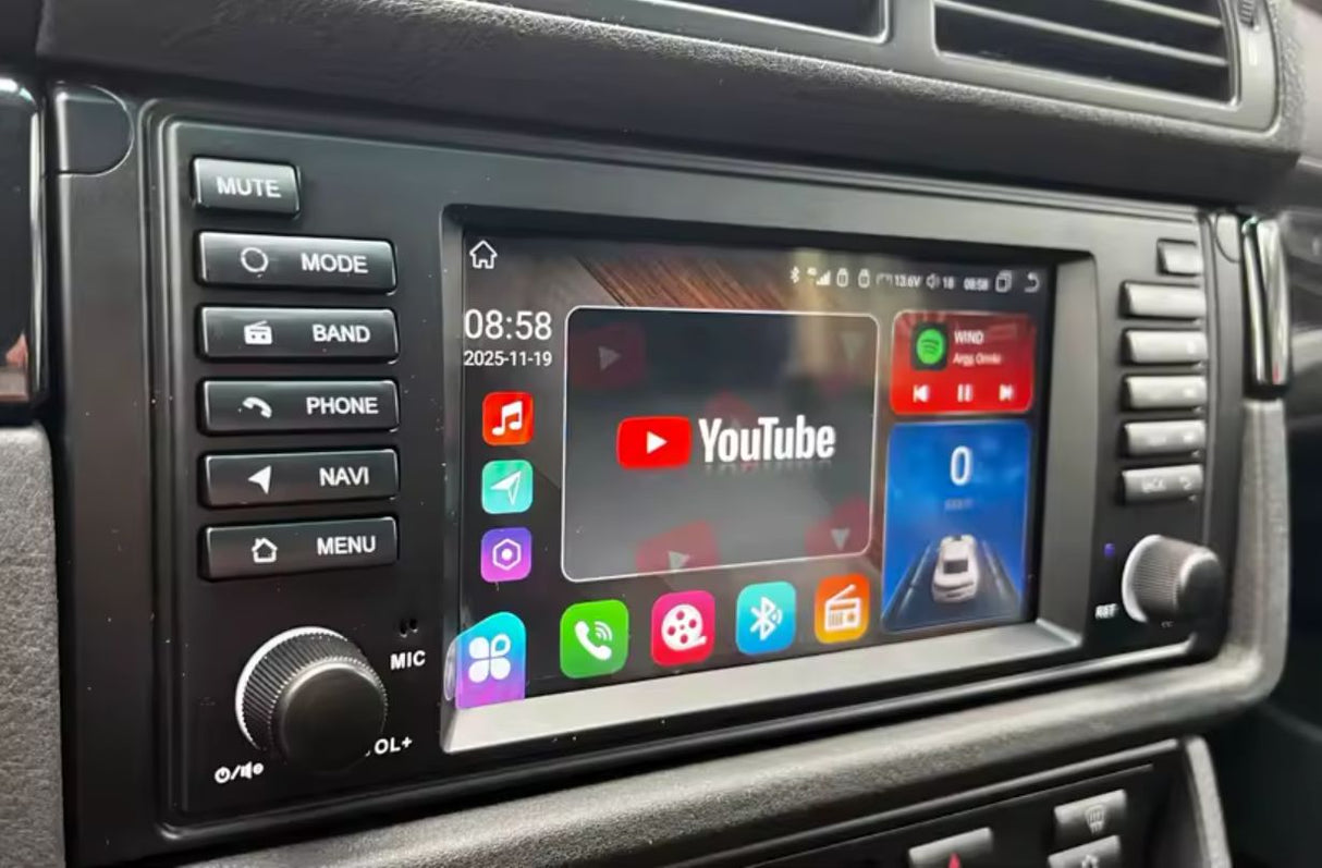 Autoradio connecté Android Auto et Apple CarPlay pour BMW Série 5 E39 (1997 - 2004)