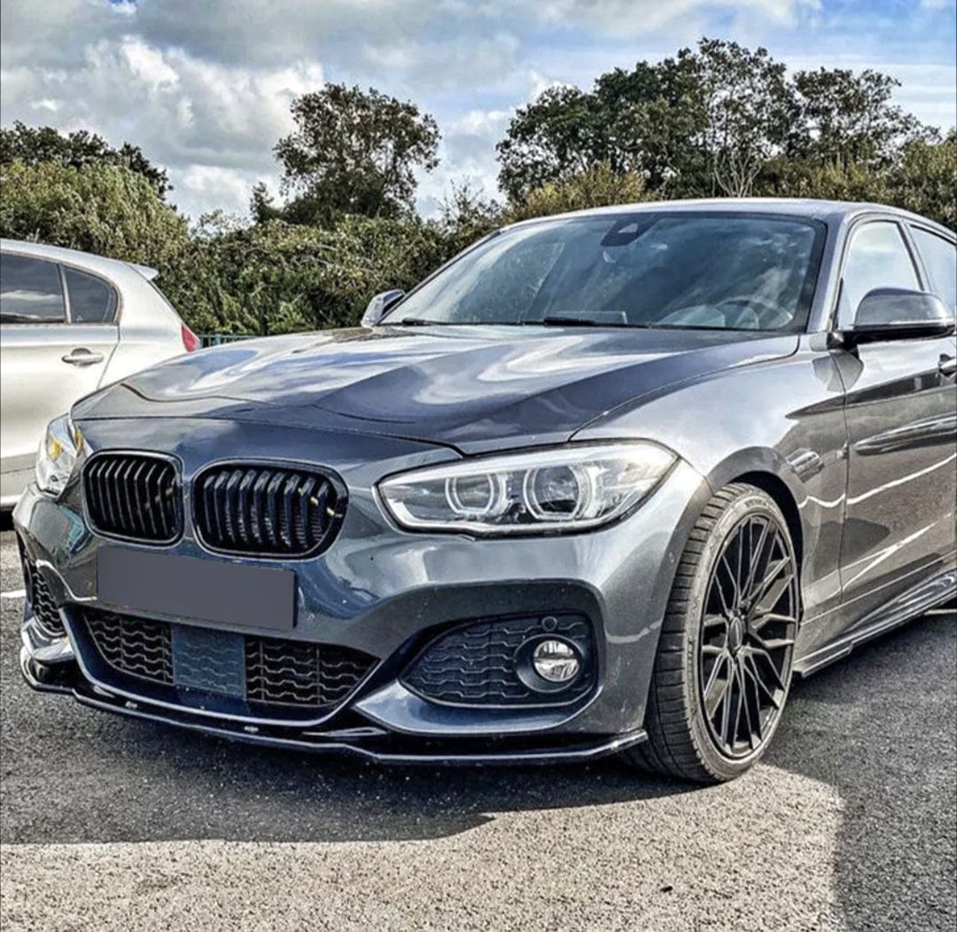 Noir brillant Lame avant splitter pare-choc pour BMW Série 1 F20 (2012 à 2019)