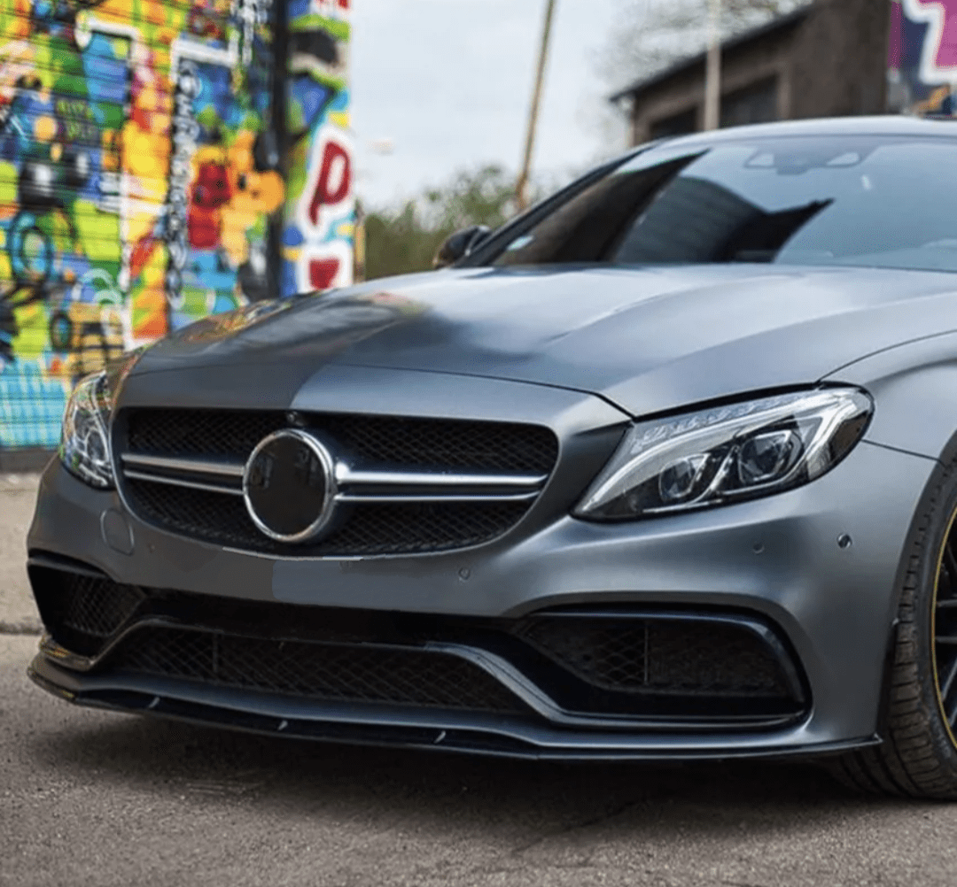 Noire brillante / Mercedes C63 AMG Lame avant splitter pare-choc pour Mercedes Classe C 63 AMG W205 C205 (2015 à 2022)
