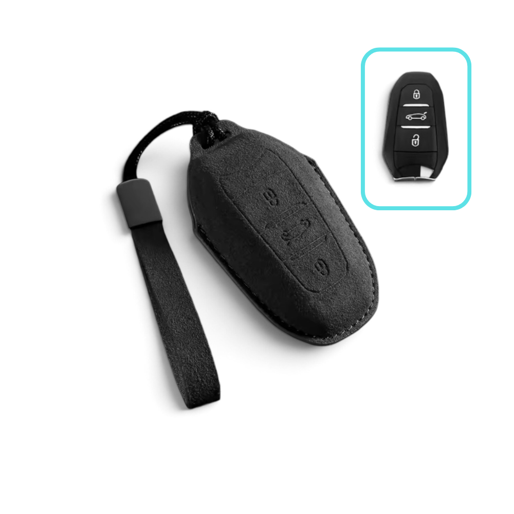 Coque de Clé Peugeot Alcantara – Housse de Protection pour Télécommande Peugeot 208 2008 308 3008 5008
