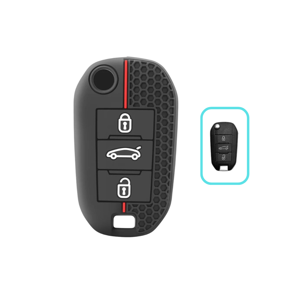 Coque de Clé Peugeot SIlicone – Housse de Protection pour Télécommande Peugeot 207 208 2008 308 3008 5008