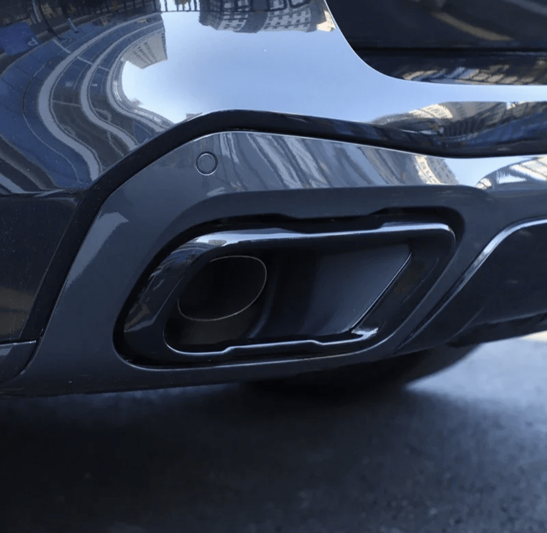 Black / Sortie simple Embouts Sorties Enjoliveurs d'échappements noires BMW M look pour BMW X5 G05, X6 G06 et X7 G07
