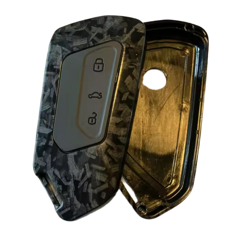 Coque de clé effet carbone pour Volkswagen