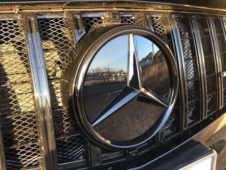 Emblème de calandre logo à l'étoile Mercedes-Benz Noir Brillant
