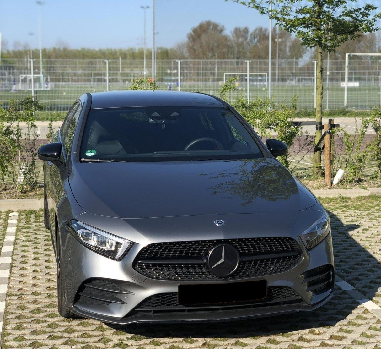 Emblème de calandre logo à l'étoile Mercedes-Benz Noir Brillant