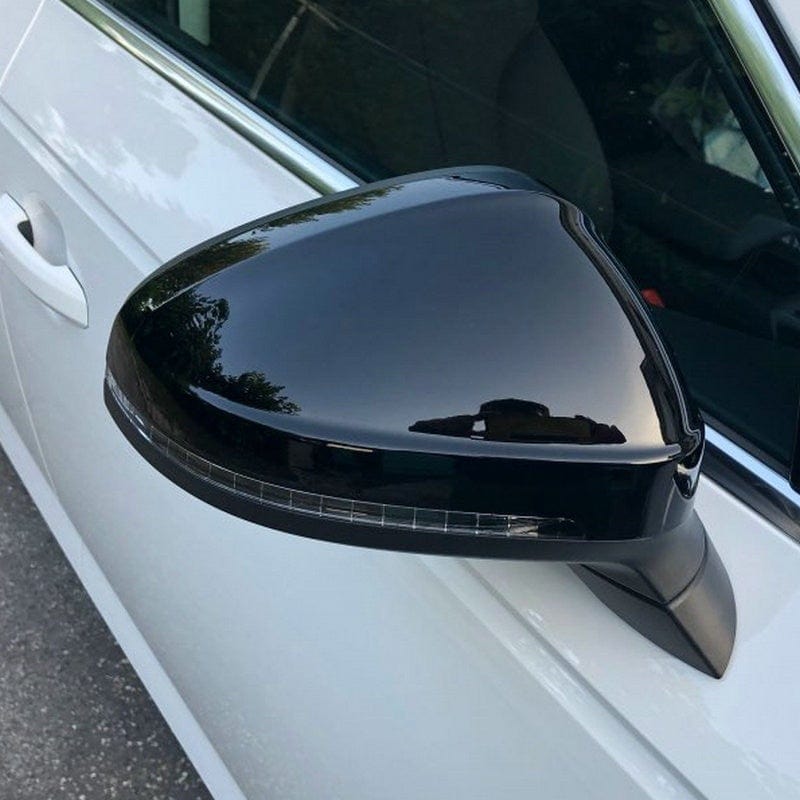 Coques de rétroviseurs Noires Brillantes pour Audi A4 B9 (2017 - 2022)