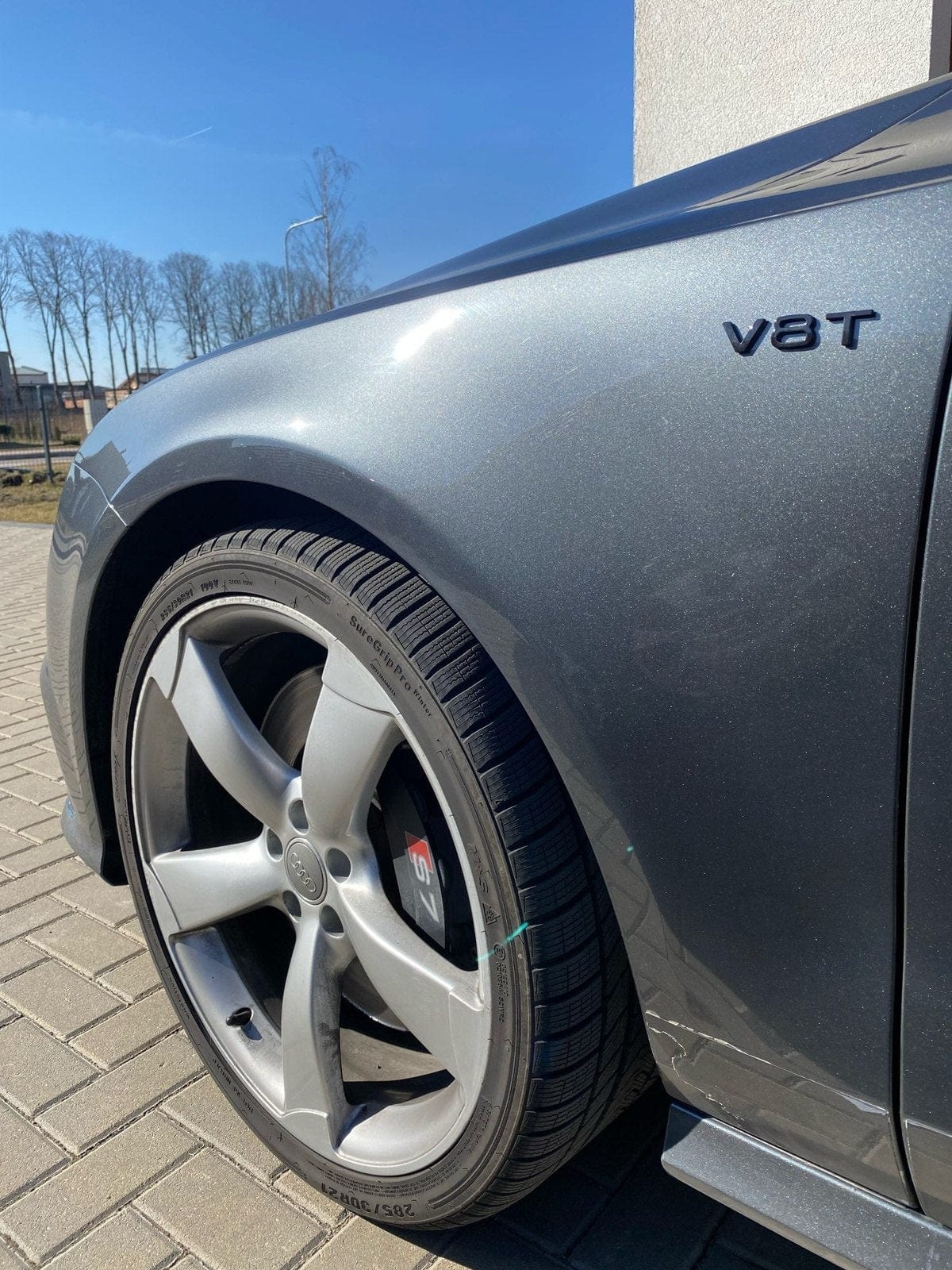 Emblème d'aile avant logo AUDI V8T Noir Black Edition