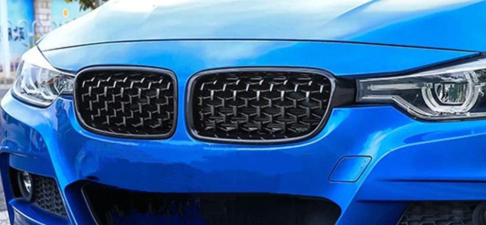 Grilles de Calandre Diamant Noires BMW Série 3 F30 (2011 - 2019) BMW Série 3 F30 - Grilles de calandre noires diamant (2011 - 2019)