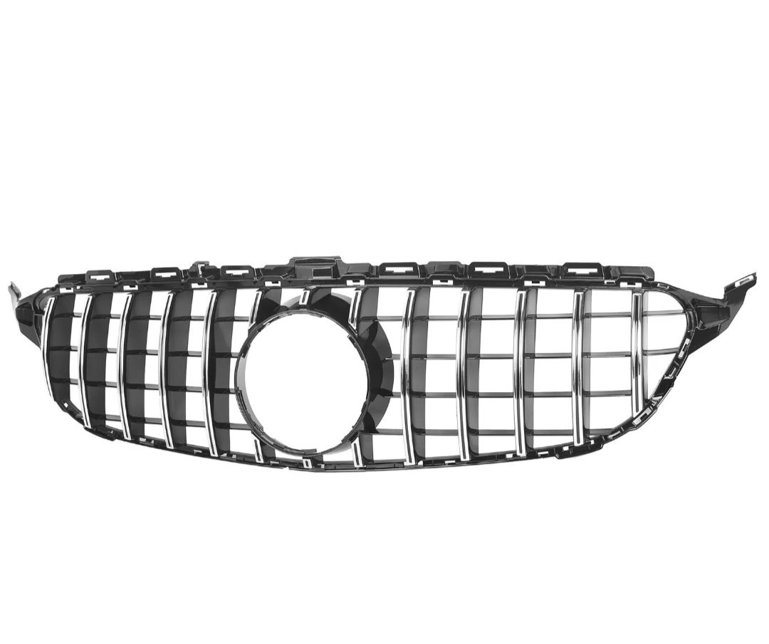 Argent / Sans caméra 360° Calandre Panamericana AMG GTR pour Mercedes Classe C W205 (2014 - 2018)