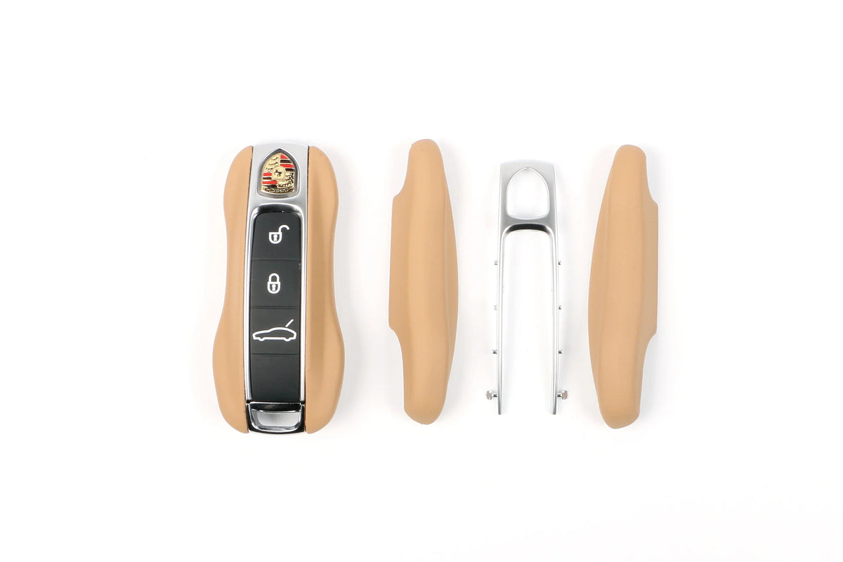 Coque de clé en cuir pour clé Porsche 3 boutons