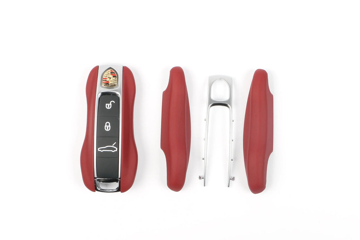 Coque de clé en cuir pour clé Porsche 3 boutons