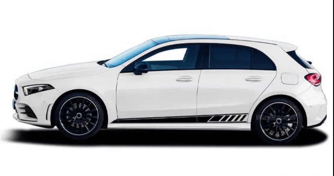 2 Pcs Door Side Stripes Skirt Sticker For Mercedes Benz W177 A Class AMG A35 4Matic A45 S 2018-Present A220 A250 Accessories