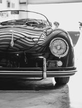 Affiche noir et blanc vintage voiture ancienne Porsche 911 et 356