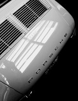 Affiche noir et blanc vintage voiture ancienne Porsche 911 et 356