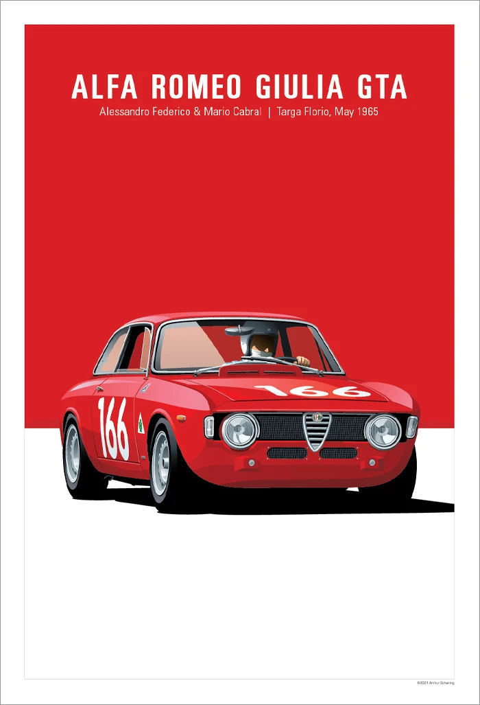 Affiche voiture Alfa Romeo Giulia GTA Poster en toile
