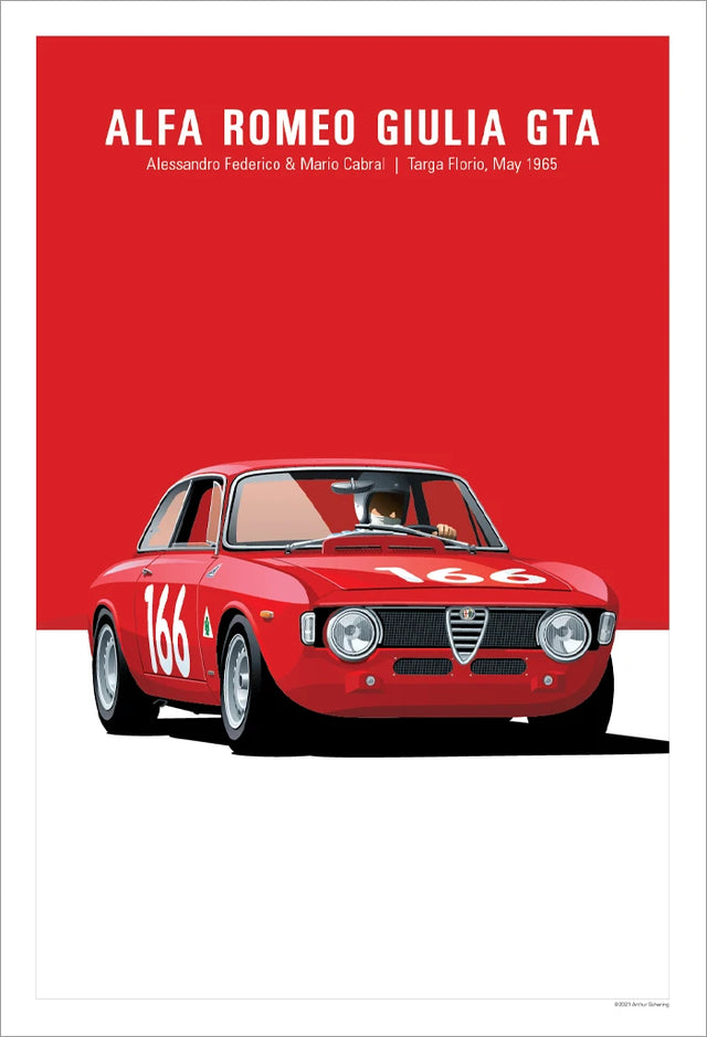 Affiche voiture Alfa Romeo Giulia GTA Poster en toile