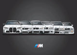 Affiche voiture Générations BMW M3 Motorsport Poster voiture en toile
