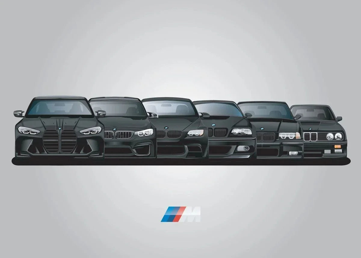 Affiche voiture Générations BMW M3 Motorsport Poster voiture en toile