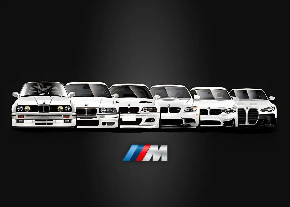 Affiche voiture Générations BMW M3 Motorsport Poster voiture en toile