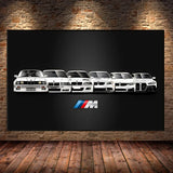 Affiche voiture Générations BMW M3 Motorsport Poster voiture en toile