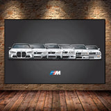 Affiche voiture Générations BMW M3 Motorsport Poster voiture en toile