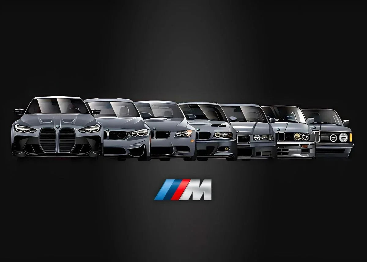 Affiche voiture Générations BMW M3 Motorsport Poster voiture en toile