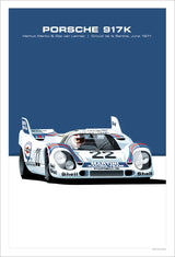 Affiche voiture Porsche 917 908 935 956 Poster en toile Endurance 24h du Mans Classic
