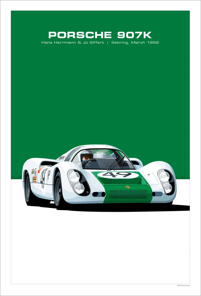 Affiche voiture Porsche 917 908 935 956 Poster en toile Endurance 24h du Mans Classic