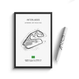 Affiches murales circuits de course automobile sur fond blanc