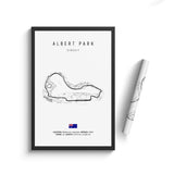 Affiches murales circuits de course automobile sur fond blanc