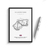 Affiches murales circuits de course automobile sur fond blanc