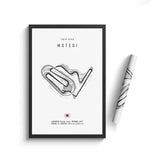 Affiches murales circuits de course automobile sur fond blanc