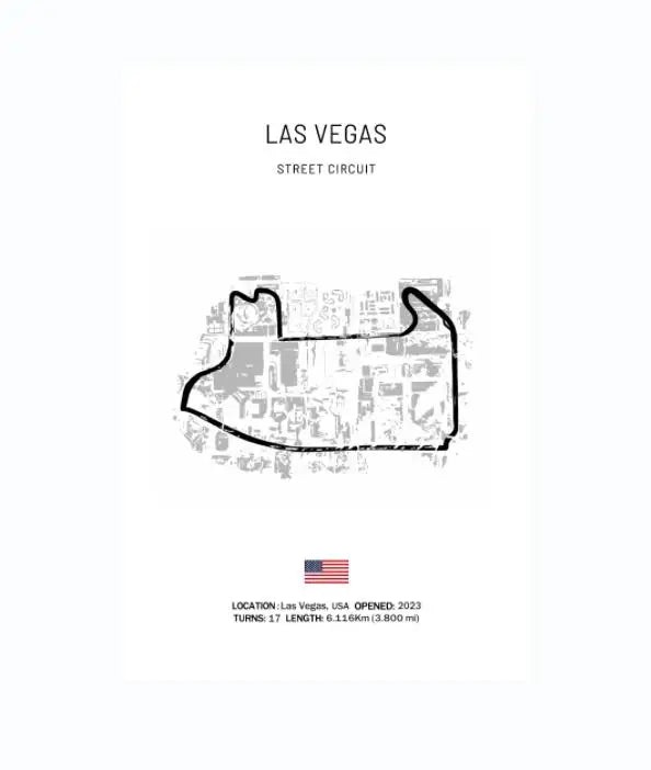Affiches murales circuits de course automobile sur fond blanc