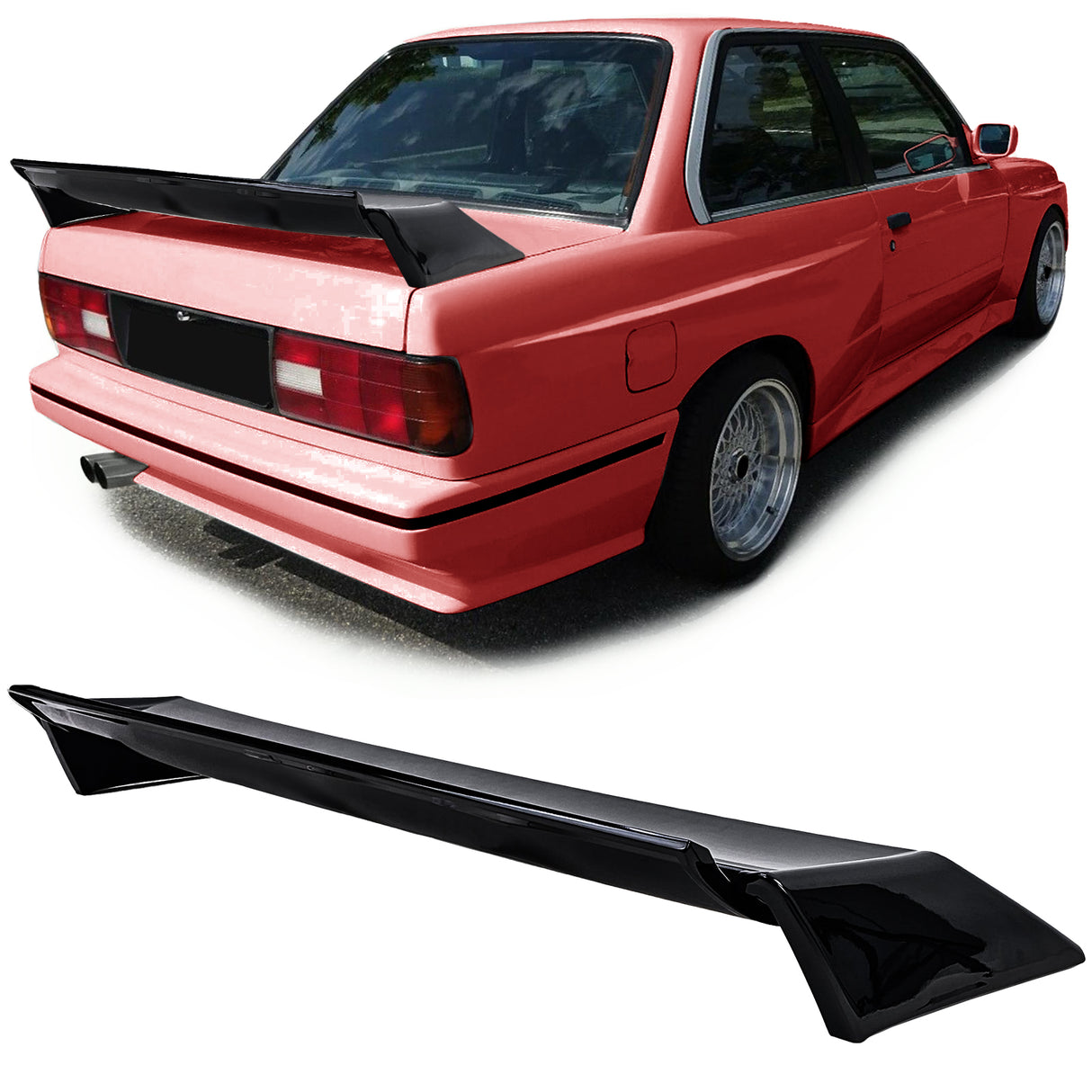 Aileron de coffre type M3 EVO DTM noir brillant pour BMW Série 3 et M3 E30 (1983 - 1994)