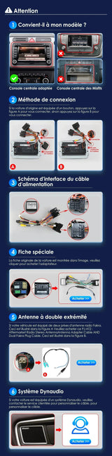 Autoradio connecté Android Auto et Apple CarPlay pour Volkswagen VW Amarok (2010 à 2013)