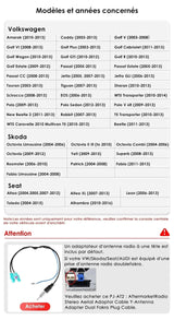 Autoradio connecté Android Auto et Apple CarPlay pour Volkswagen VW Amarok (2010 à 2013)