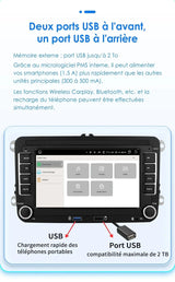 Autoradio connecté Android Auto et Apple CarPlay pour Volkswagen VW Amarok (2010 à 2013)