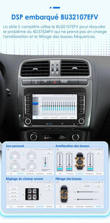 Autoradio connecté Android Auto et Apple CarPlay pour Volkswagen VW Amarok (2010 à 2013)