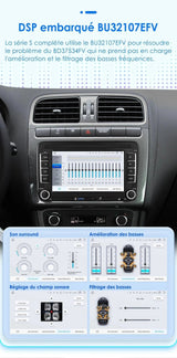 Autoradio connecté Android Auto et Apple CarPlay pour Volkswagen VW Touran (2003 à 2012)